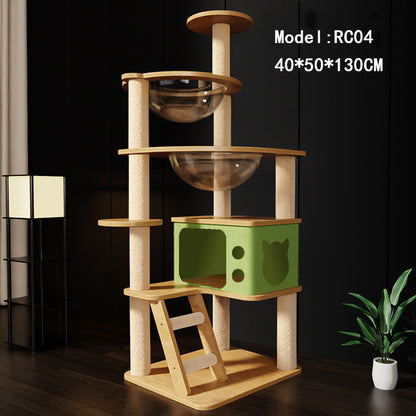 Wholesale cat climbing frame cat nest cat tree integrated factory direct sales cat scratching board solid wood large cat jumping platform column