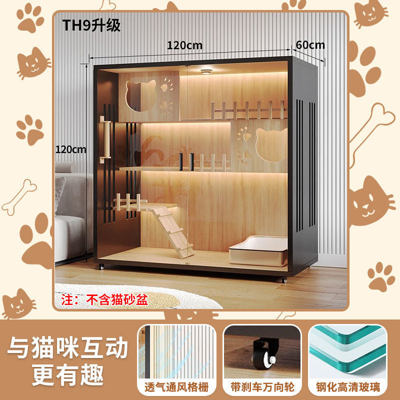 Cat Villa Wooden Cat Cage Household Indoor Double-layer Cat Cabinet Three-layer Cat House Pet Cabinet Cat Nest Cat House