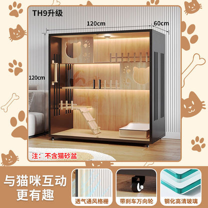 Cat Villa Wooden Cat Cage Household Indoor Double-layer Cat Cabinet Three-layer Cat House Pet Cabinet Cat Nest Cat House