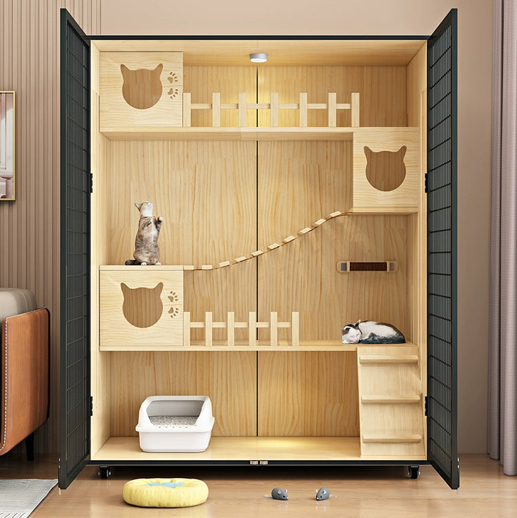 Wholesale Cat Villa Wooden Cat House  Integrated   Indoor Panoramic Cat Room