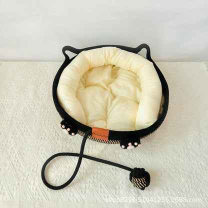 Universal in all seasons, wear-resistant, winter sleeping cat nest chips, pets can be woven with water, but cannot be washed off, scratching cat nest cotton and linen nest