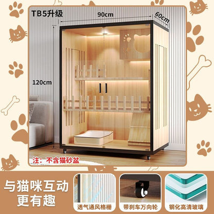 Cat Villa Wooden Cat Cage Household Indoor Double-layer Cat Cabinet Three-layer Cat House Pet Cabinet Cat Nest Cat House