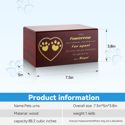 Wooden pet urn cat dog small animal commemorative coffin box pet funeral supplies urn wooden box