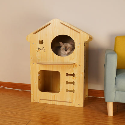 Wholesale Four Seasons Pet Wooden House Cat's Nest Kennel Bedroom Home Wooden Splicing Assembly Cat and Dog Universal House