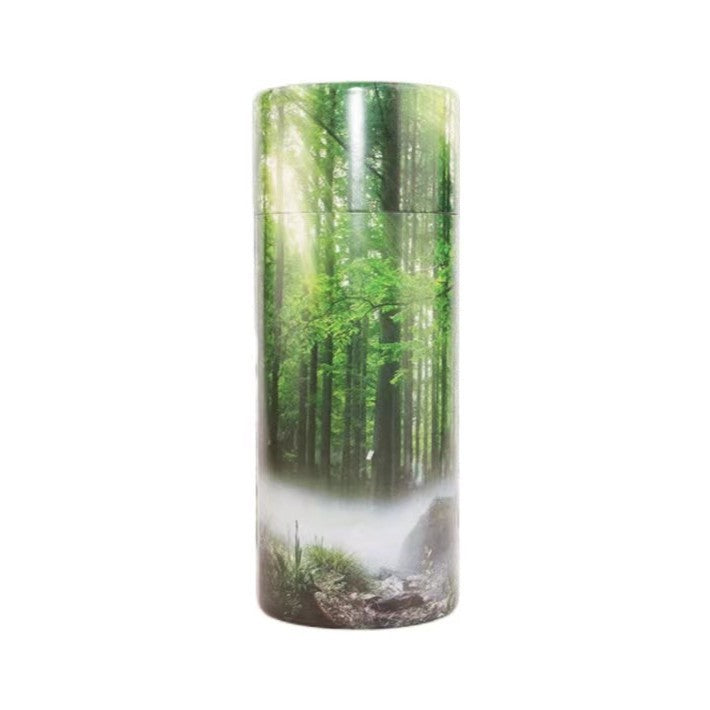 Direct supply cylindrical wood paper tube biodegradable wooden pet memorial funeral urn