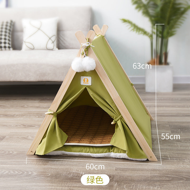 Wholesale Indoor Modern Pine Pet Tent Cat Tent Triangle Tent Cat Nest Dog Tent Cat Tent