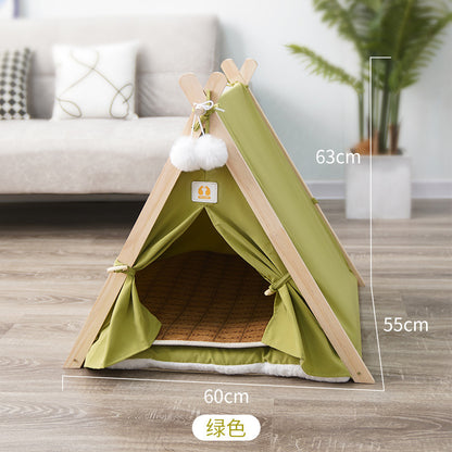 Wholesale Indoor Modern Pine Pet Tent Cat Tent Triangle Tent Cat Nest Dog Tent Cat Tent