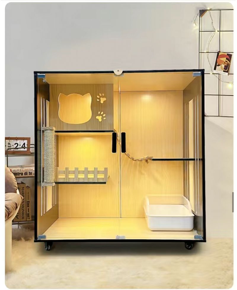 Cat villa cat cage cat cabinet wooden cat villa cat nest cat house cat big house second and third floor cat castle pet cabinet