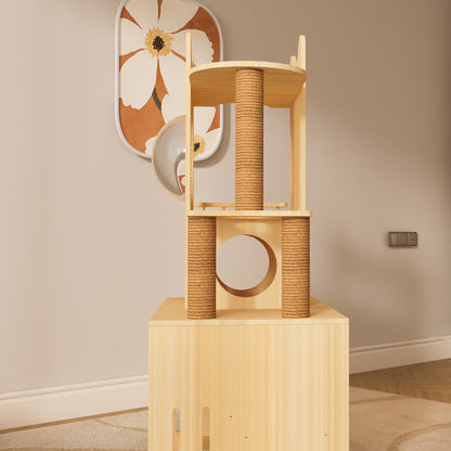 Wholesale solid wood cat cabinets, household multi-layer cat tree，wooden cat cages, cat climbing frames, cat trees, cat houses and cat beds