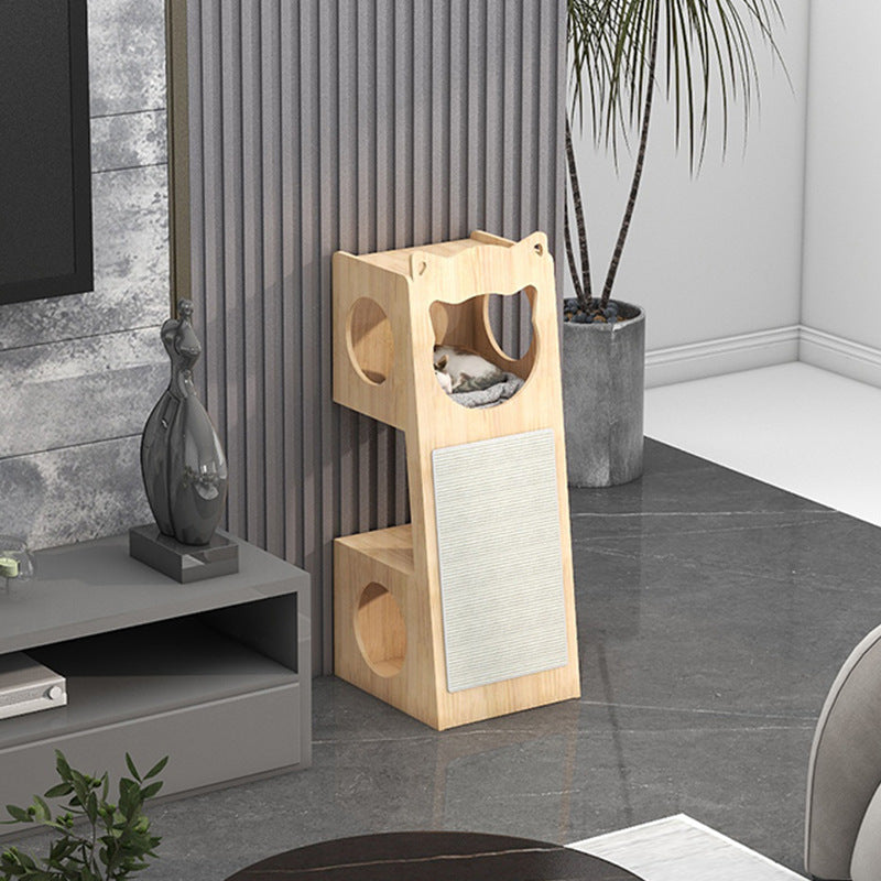 cattery 2024 Cat House Cat House Semi-enclosed Cat Nest Universal Solid Wood Cat Nest in All Seasons