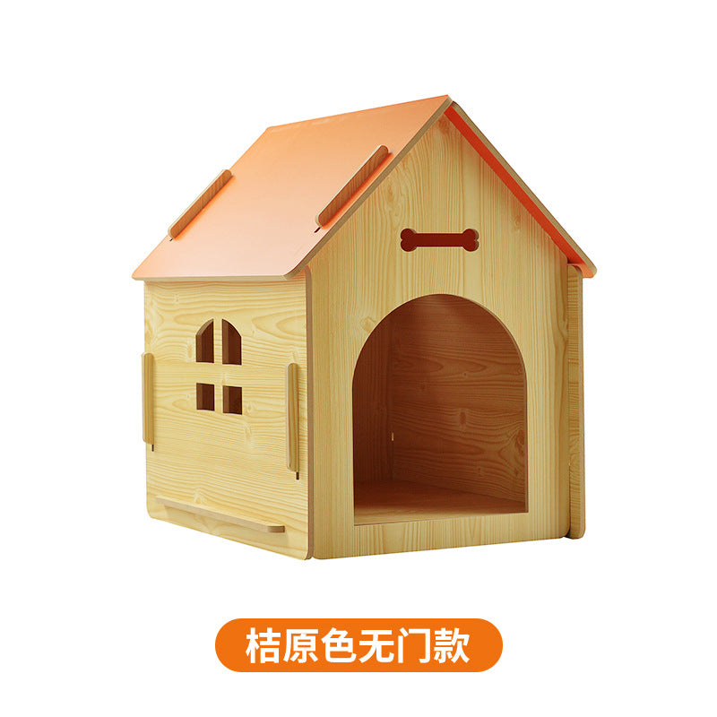 Wholesale Pet Log House Four Seasons Common Kennel Closed Dog Cage Kennel Indoor Small Dog Puppy House Outdoor Cat Nest