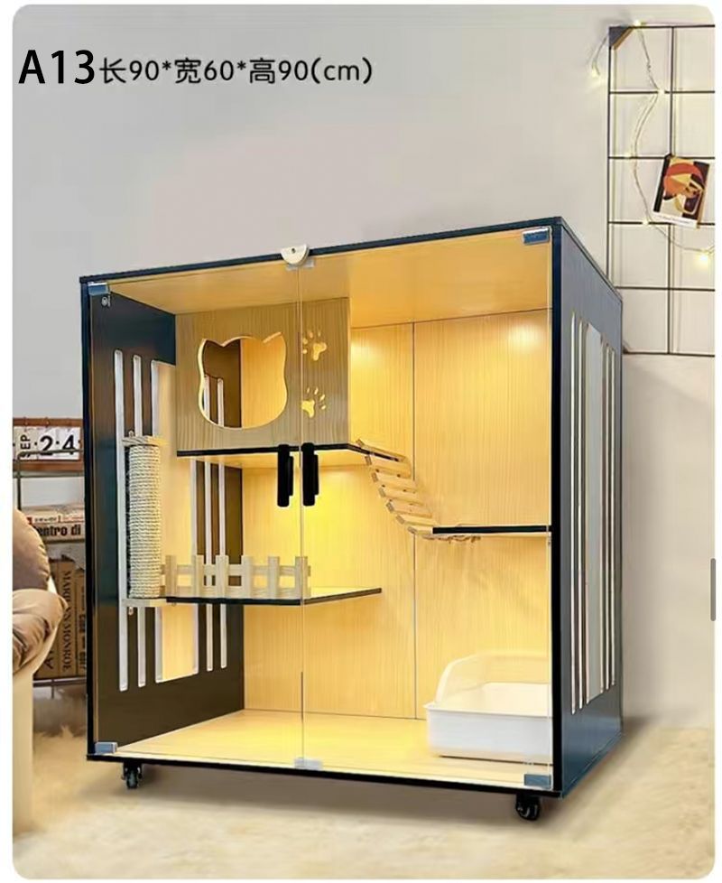 Cat villa cat cage cat cabinet wooden cat villa cat nest cat house cat big house second and third floor cat castle pet cabinet