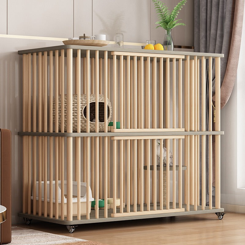 Cat villa,Double-layer solid wood cat cage oversized space indoor cat villa removable cat cabinet cat cage cat house cat room breeding cat nest