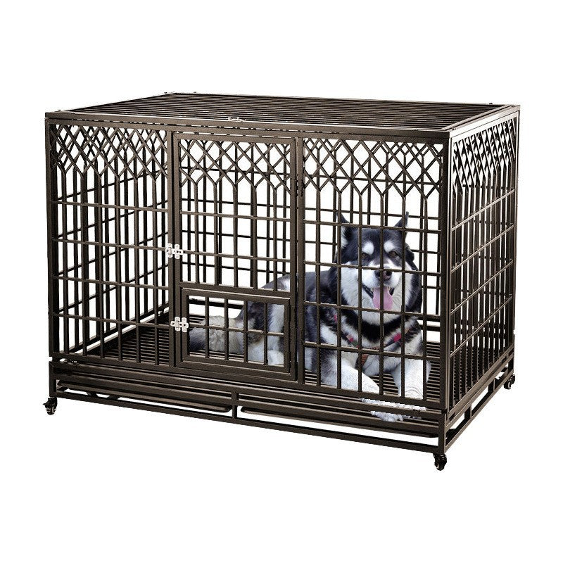 cattery dog Cage Medium Large Dog Galvanized Square Tube Dog Cage with Toilet Indoor Golden Retriever Kennel Iron Cage Pet Supplies