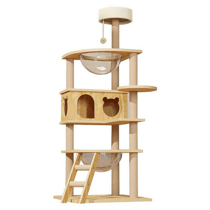 Wholesale cat climbing frame cat nest cat tree integrated factory direct sales cat scratching board solid wood large cat jumping platform column