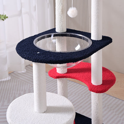Wholesale cat climbing frame cat nest integrated Christmas tree multi-layer space capsule cat scratching column big cat special cat climbing frame indoor
