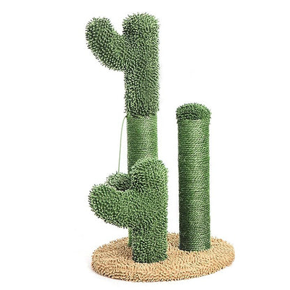 Wholesale cactus cat climbing frame is wear-resistant and cannot drop chips. The cat self-hi relieves boredom and scratches. Solid wood small apartment cat scratching column