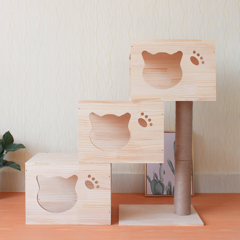 Wholesale cat climbing frame，Solid Wood Cat Nest ，Cat Tree ，Cat House ，Cat Nest Pine Cat Toy Cat Climbing Rack
