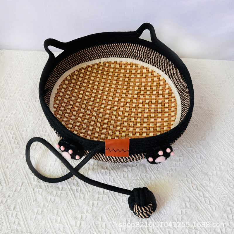 Universal in all seasons, wear-resistant, winter sleeping cat nest chips, pets can be woven with water, but cannot be washed off, scratching cat nest cotton and linen nest