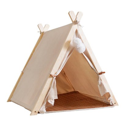 Wholesale Indoor Modern Pine Pet Tent Cat Tent Triangle Tent Cat Nest Dog Tent Cat Tent