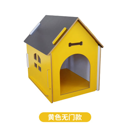 Wholesale Pet Log House Four Seasons Common Kennel Closed Dog Cage Kennel Indoor Small Dog Puppy House Outdoor Cat Nest