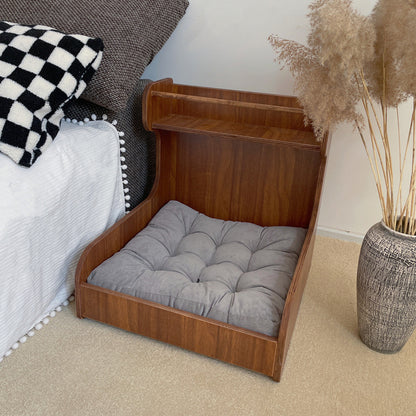 Pet sofa bed, cat and dog litter, wooden small bed, surrounded, with bottom cushion, small dog and cat universal four-season kennel