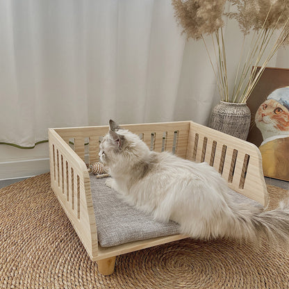 Hollow surrounded pet tatami, cat pet bed, wooden, indoor four seasons