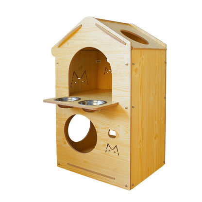 Wholesale Four Seasons Pet Wooden House Cat's Nest Kennel Bedroom Home Wooden Splicing Assembly Cat and Dog Universal House