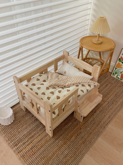 Pet wooden bed, dog wooden bed, pet dog cat wooden bed, small and medium-sized dogs, off-ground four-season wooden nest