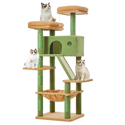 Wholesale custom large cat climbing frame big cat special wooden cat litter cat tree integrated cactus cat tree sisal
