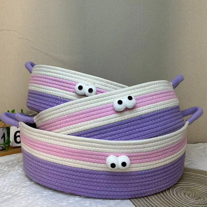 Woven cat nest, big-eyed cute pet nest, universal in all seasons, scratch-resistant and bite-resistant, washable without debris, summer cool nest, cat cat bed