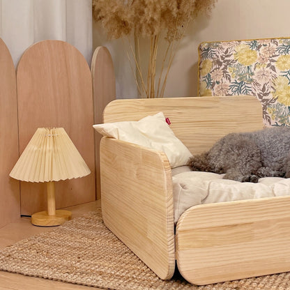 Pet sofa, wooden pet cat and dog bed, pet sofa universal in all seasons, ground-free sofa, small dog nest