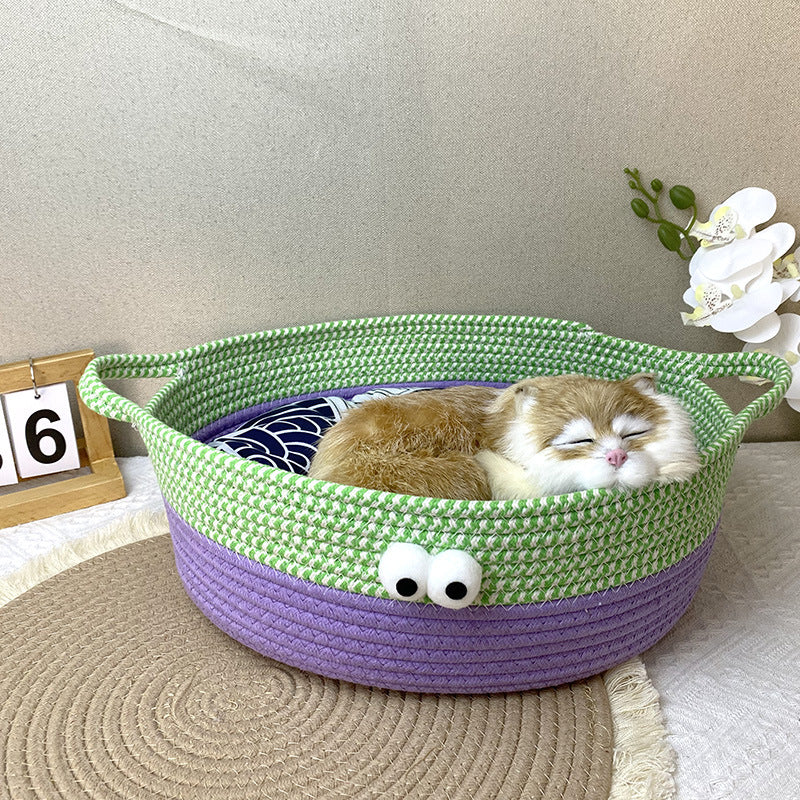 Cat litter universal all seasons dopamine rattan basket cat litter summer cat bed kitten kitten sleeping pet litter spot