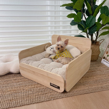 Pet sofa, wooden pet cat and dog bed, pet sofa universal in all seasons, ground-free sofa, small dog nest