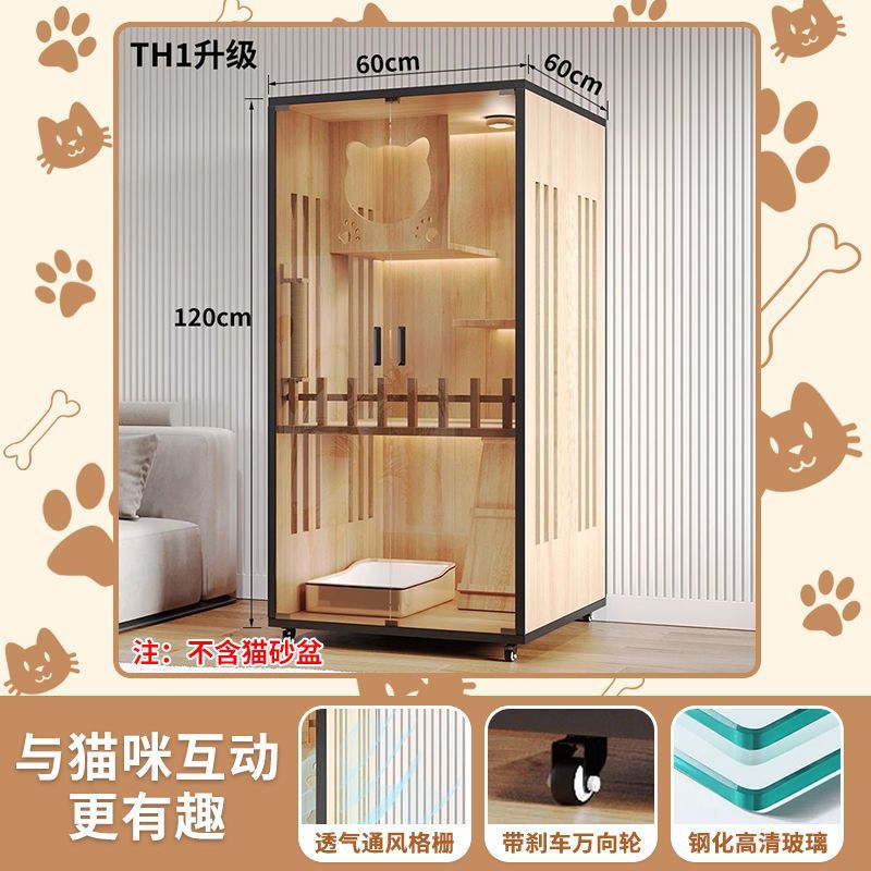 Cat Villa Wooden Cat Cage Household Indoor Double-layer Cat Cabinet Three-layer Cat House Pet Cabinet Cat Nest Cat House