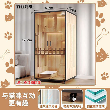 Cat Villa Wooden Cat Cage Household Indoor Double-layer Cat Cabinet Three-layer Cat House Pet Cabinet Cat Nest Cat House