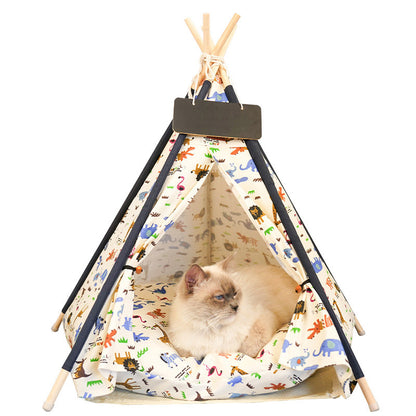 Wholesale pet tent teddy kennel summer dog bed cat litter four seasons medium and small dog supplies removable house cat bed