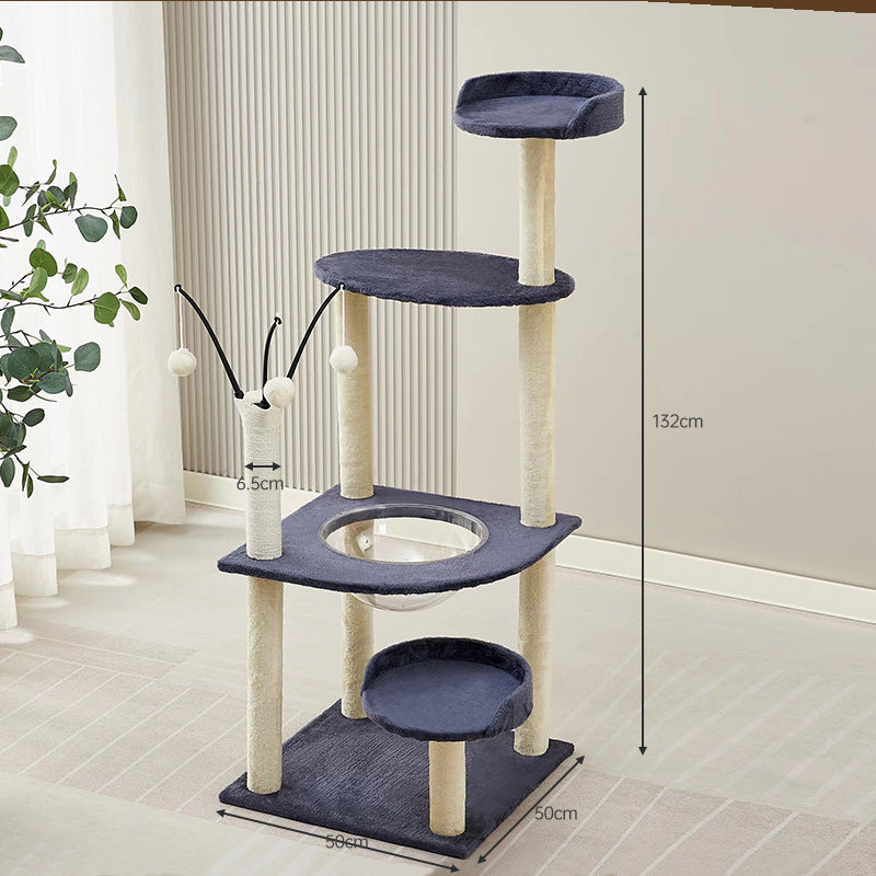 Cat climbing frame cat nest cat tree integrated household solid wood cat shelf space capsule cat nest cat observation platform cat jumping platform