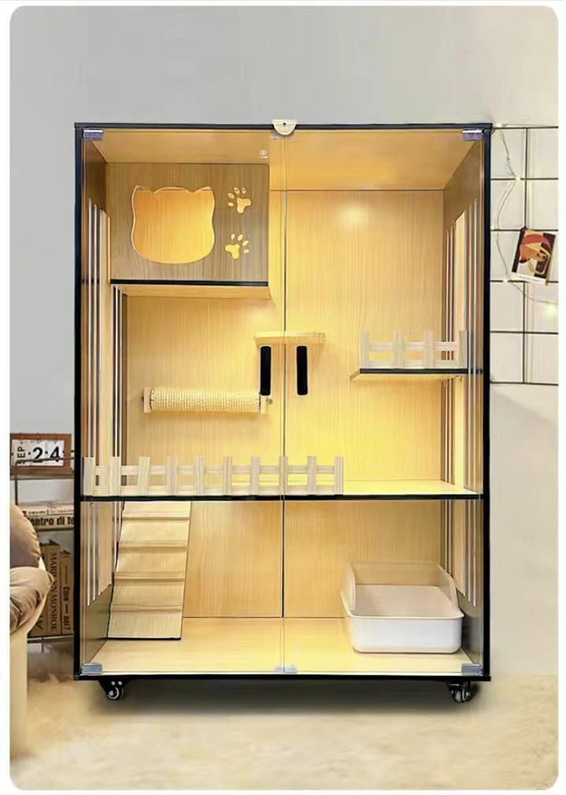 Cat villa cat cage cat cabinet wooden cat villa cat nest cat house cat big house second and third floor cat castle pet cabinet