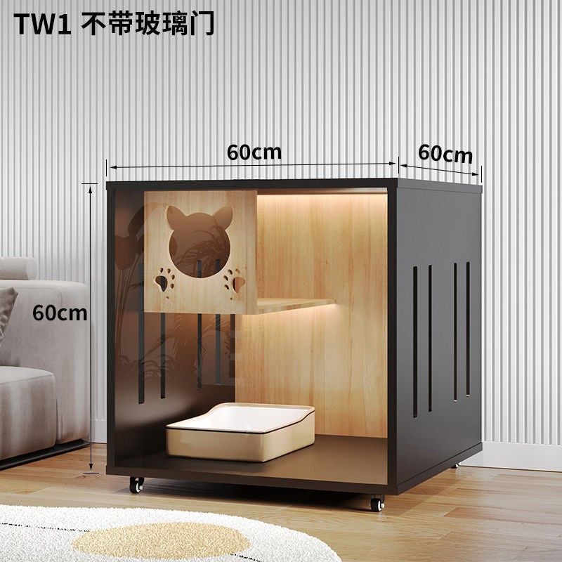 Wooden cat villa on the second and third floors of the super large cat cage cat house cat house home indoor cat house cat kennel pet cabinet