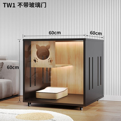 Wooden cat villa on the second and third floors of the super large cat cage cat house cat house home indoor cat house cat kennel pet cabinet