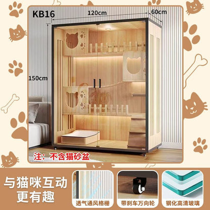 Cat Villa Wooden Cat Cage Household Indoor Double-layer Cat Cabinet Three-layer Cat House Pet Cabinet Cat Nest Cat House
