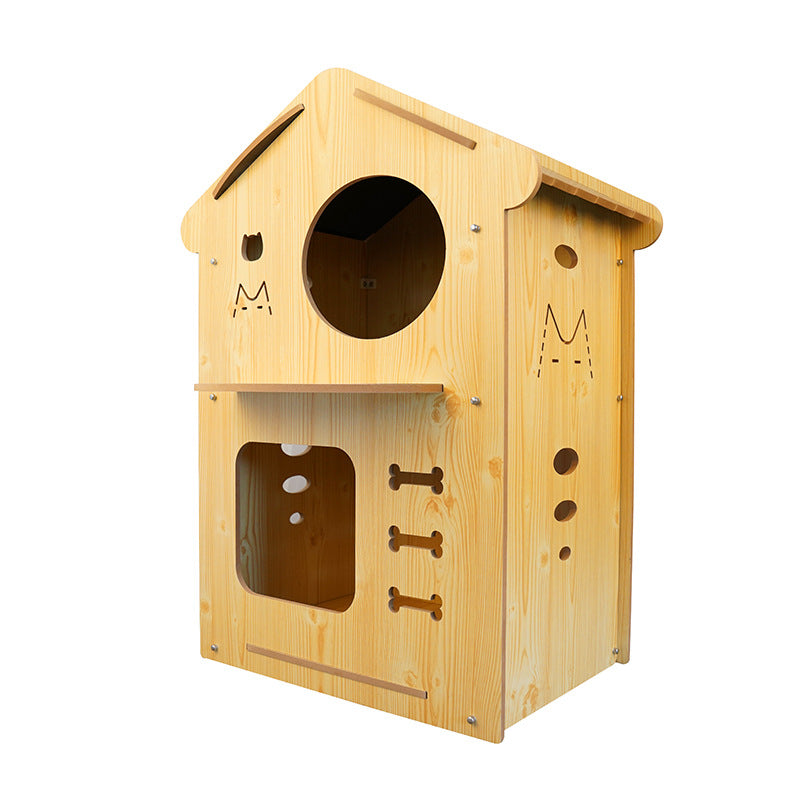 Wholesale Four Seasons Pet Wooden House Cat's Nest Kennel Bedroom Home Wooden Splicing Assembly Cat and Dog Universal House
