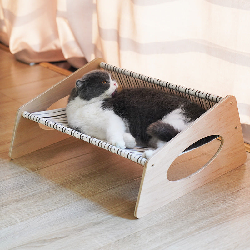 Wholesale nap new favorite solid wood cat hammock medium pet nest pet bed four seasons pet supplies