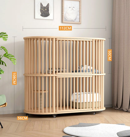 Cat villa,Double-layer solid wood cat cage oversized space indoor cat villa removable cat cabinet cat cage cat house cat room breeding cat nest