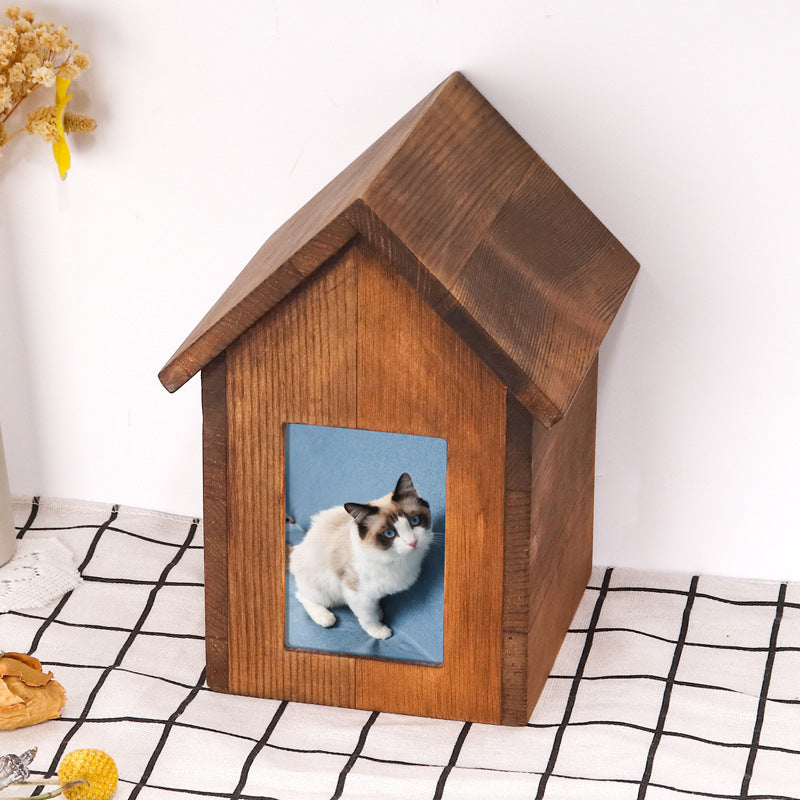 Solid wood pet urn wooden pet cat factory direct sales animal coffin wholesale