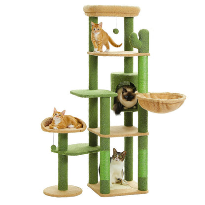 Wholesale custom large cat climbing frame big cat special wooden cat litter cat tree integrated cactus cat tree sisal
