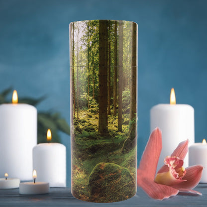 Direct supply cylindrical wood paper tube biodegradable wooden pet memorial funeral urn