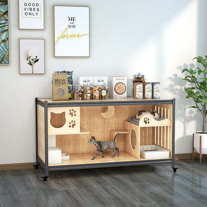 Luxury double-layer cat villa wholesale cat delivery room large space cat cage cat house solid wood cat cabinet cat cage