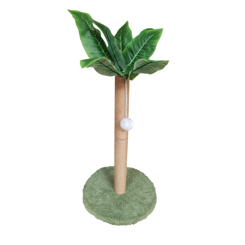 Wholesale cat scratching column vertical multi-functional simulation green plant cat toy does not occupy a small cat climbing frame